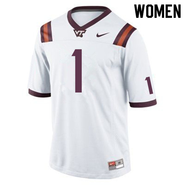 Women #1 Isaiah Ford Virginia Tech Hokies College Football Jerseys Sale-Maroon
